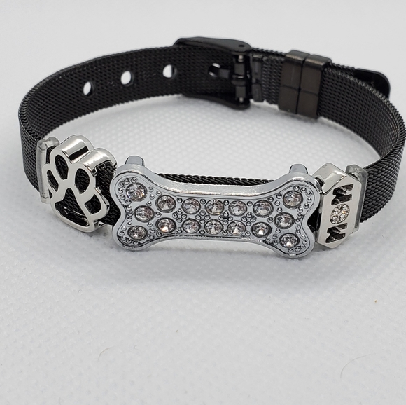 💗 Black/Silver Dog Mom Bracelet - Picture 2 of 7